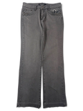 JAKE & IPI Seyoo Denim Division Y2K grey jeans with studded pocket detailing and flared leg silhouette.