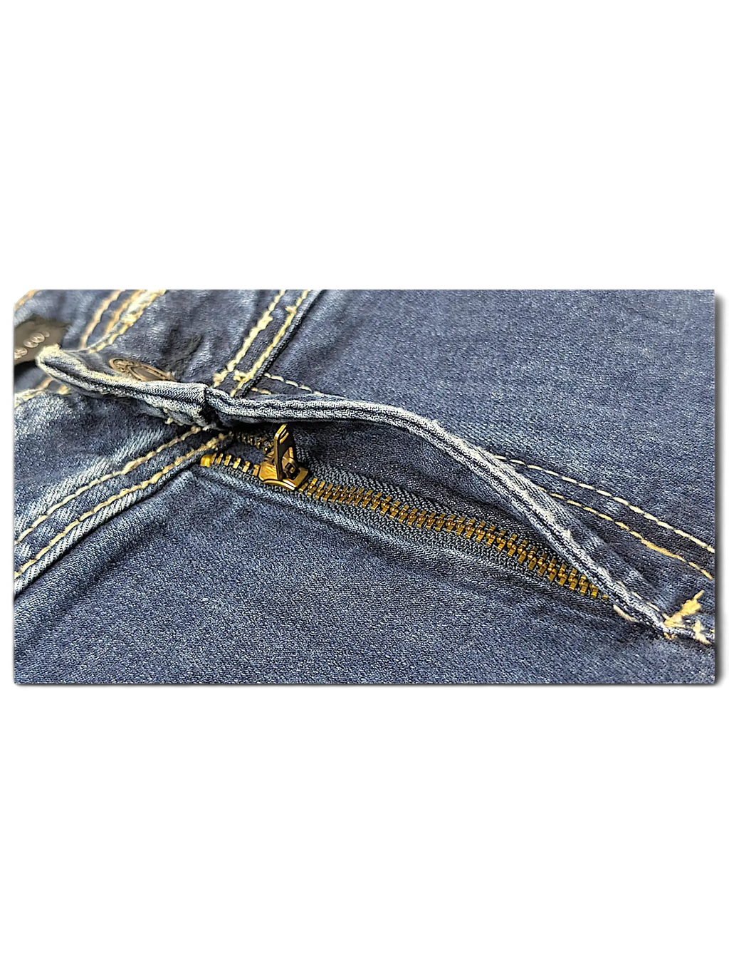 JAKE & IPI Silver Jeans Co Elyse slim boot jeans featuring dark blue denim fabric with contrast stitching and zipper