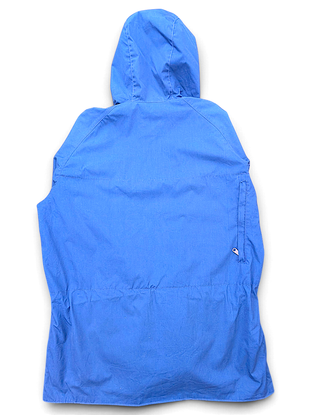 Vintage Class-5 Blue Hooded Drawcord Parka – L; back view (image 2 of 5).
