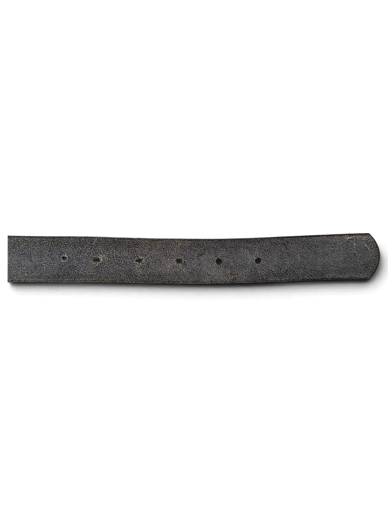 JAKE & IPI slim black leather belt featuring a smooth texture and evenly spaced adjustment holes