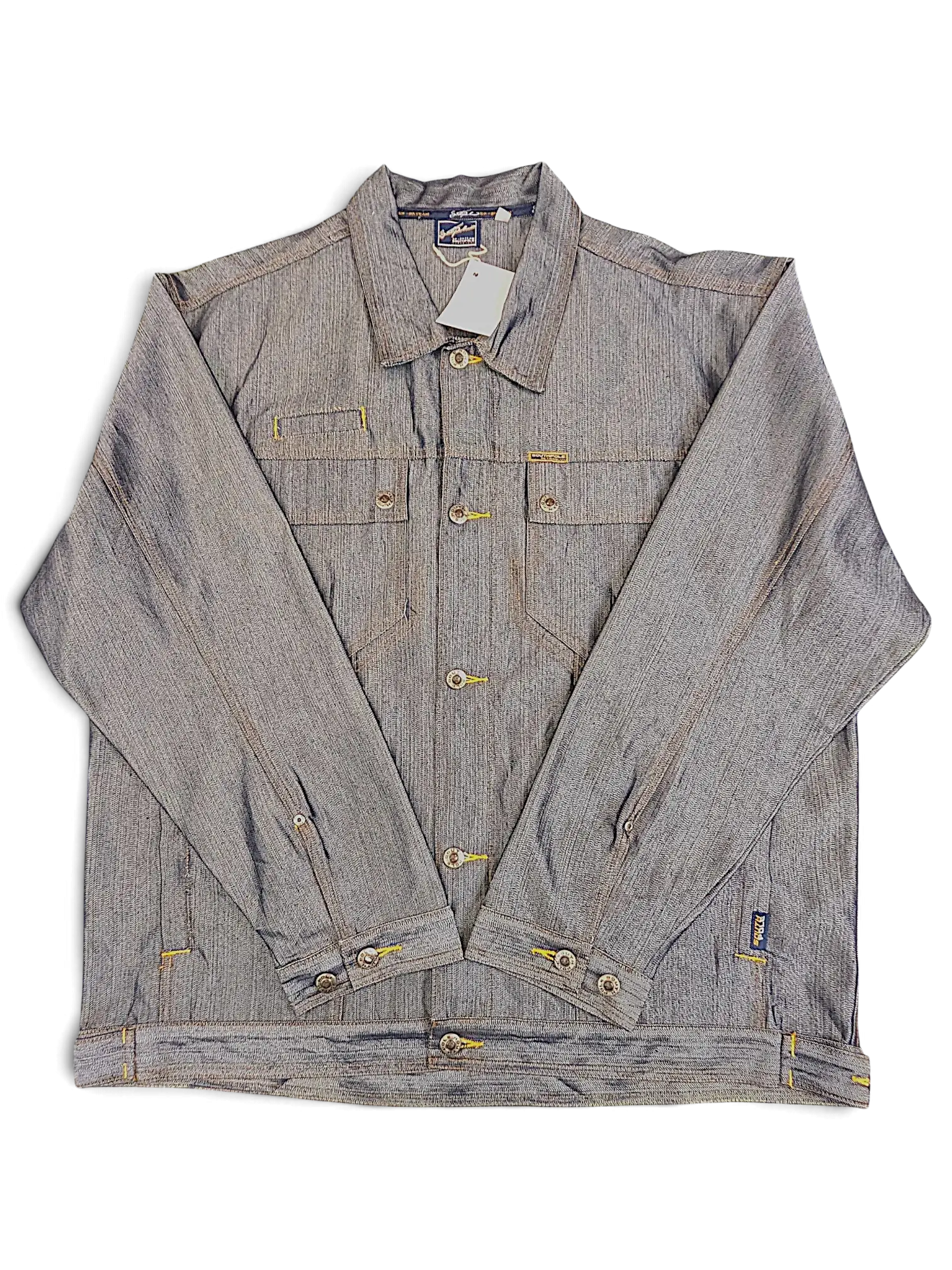 JAKE & IPI Southpole blue denim jacket with structured workwear design, button-up front, and chest pockets.