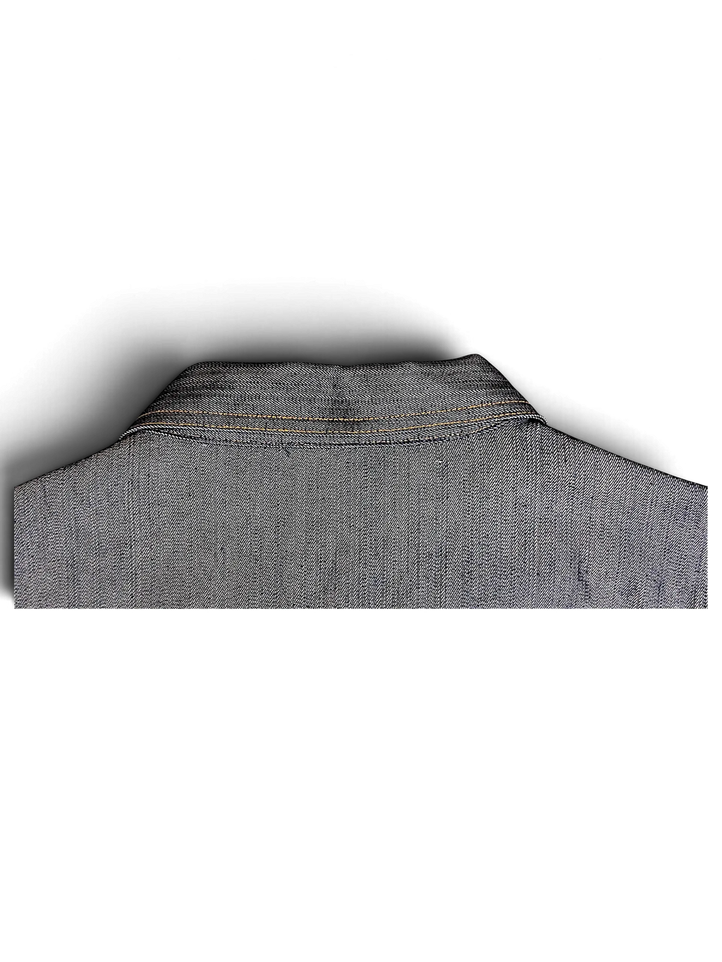 Close-up of the collar and shoulder of a JAKE & IPI Southpole denim jacket featuring structured grey denim fabric.
