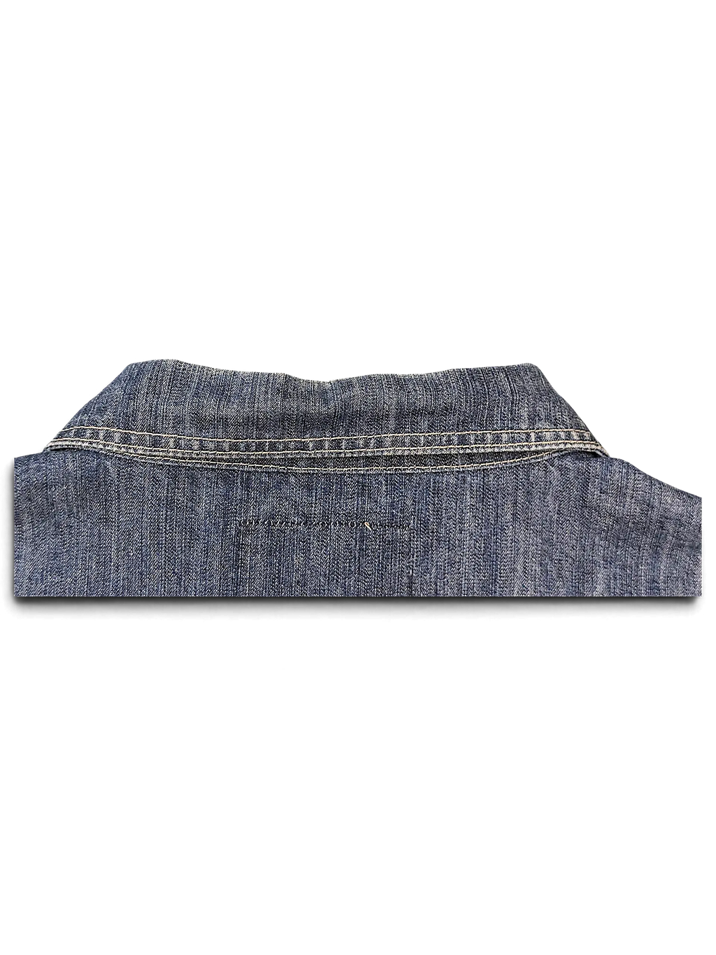 JAKE & IPI Southpole blue denim jacket collar detail with visible contrast stitching