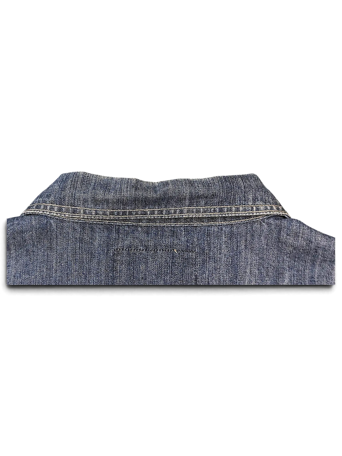 JAKE & IPI Southpole blue denim jacket collar detail with visible contrast stitching
