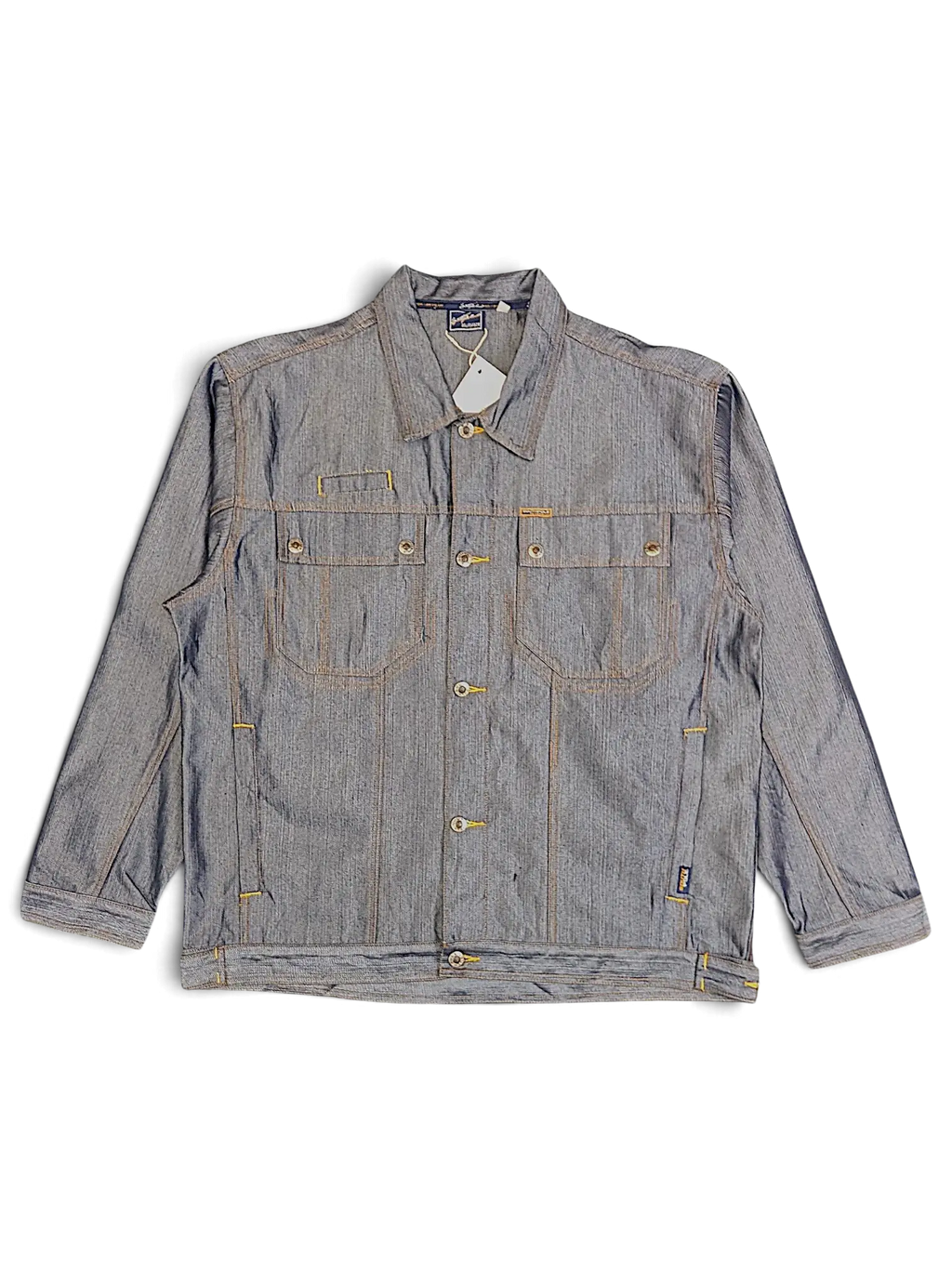 JAKE & IPI Southpole denim jacket in light blue with structured workwear-inspired front pockets and button closure.