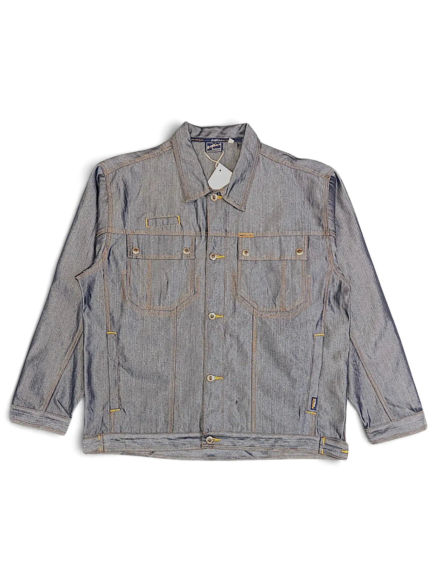 JAKE & IPI Southpole denim jacket in light blue with structured workwear-inspired front pockets and button closure.