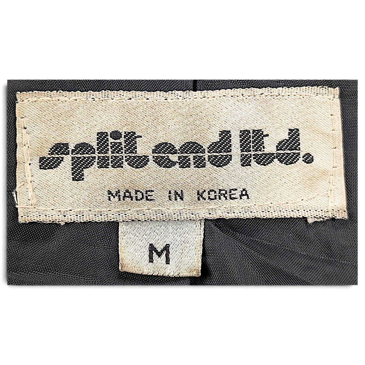 Split End Ltd. Black Genuine Leather Trench Coat – M – brand and size label.