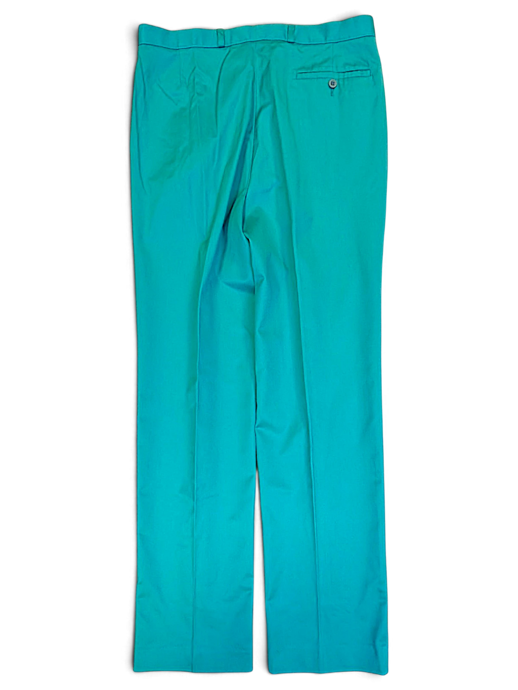 JAKE & IPI St Michael vintage green pleated trousers with a straight-leg cut and back button pocket