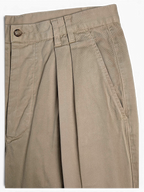 JAKE & IPI pre-owned Stefanel beige cotton tailored trousers featuring front pleats and a button closure