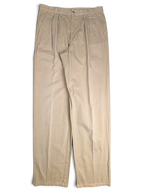 JAKE & IPI Stefanel beige cotton tailored trousers with front pleats and a straight leg fit