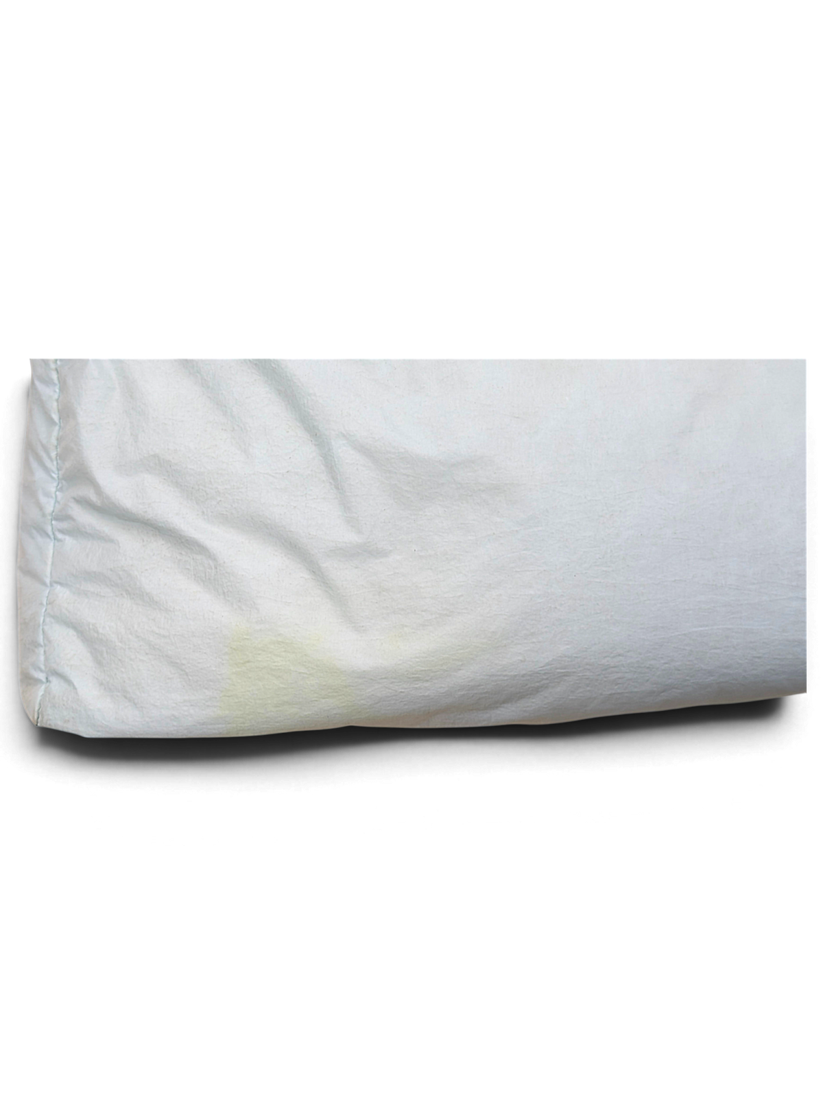 Small yellow stain near the hem of pale blue Stone Island down coat