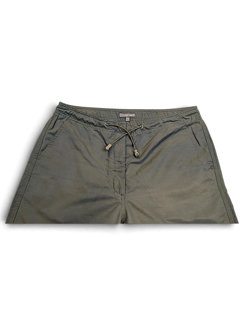 JAKE & IPI pre-owned Street One Ricco dark green joggers with an elastic drawstring waist and straight-leg fit.