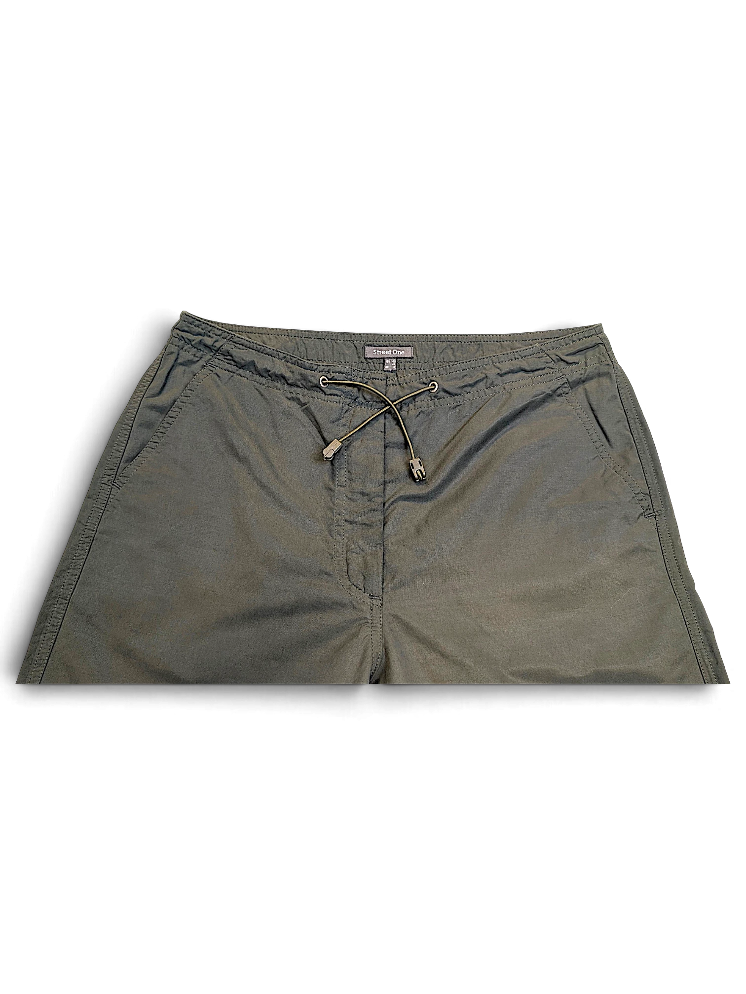 JAKE & IPI pre-owned Street One Ricco dark green joggers with an elastic drawstring waist and straight-leg fit.