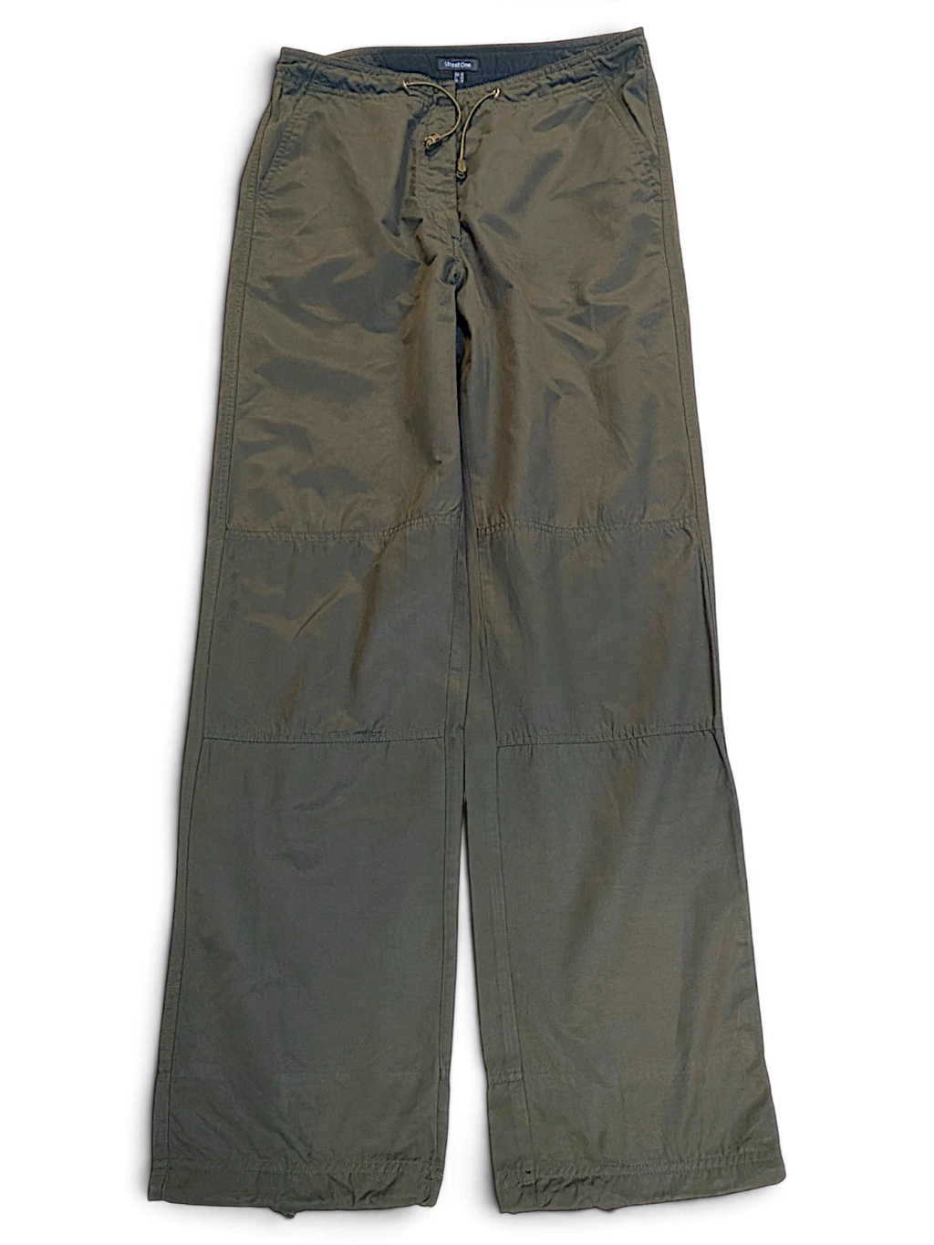 JAKE & IPI pre-owned Street One Ricco dark green joggers with a straight-leg silhouette and drawstring waist.