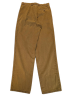JAKE & IPI Tivoli vintage brown pleated trousers with a relaxed leg and back button pocket