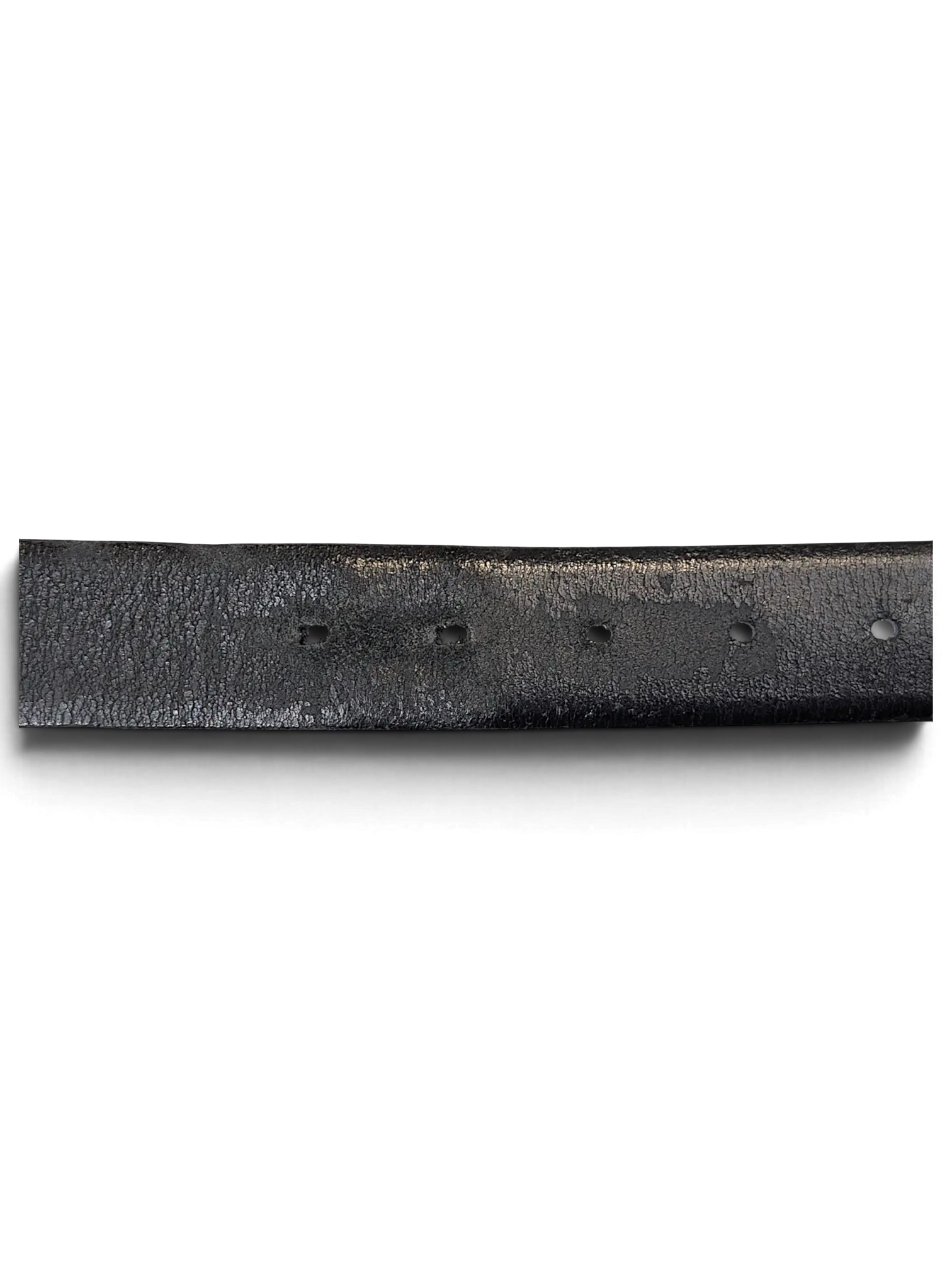 Close-up of a black leather Tommy Hilfiger belt featuring a textured finish and punched adjustment holes by JAKE & IPI