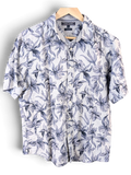 JAKE & IPI Tommy Hilfiger short-sleeve Hawaiian shirt in white with a blue floral print and button-down front.