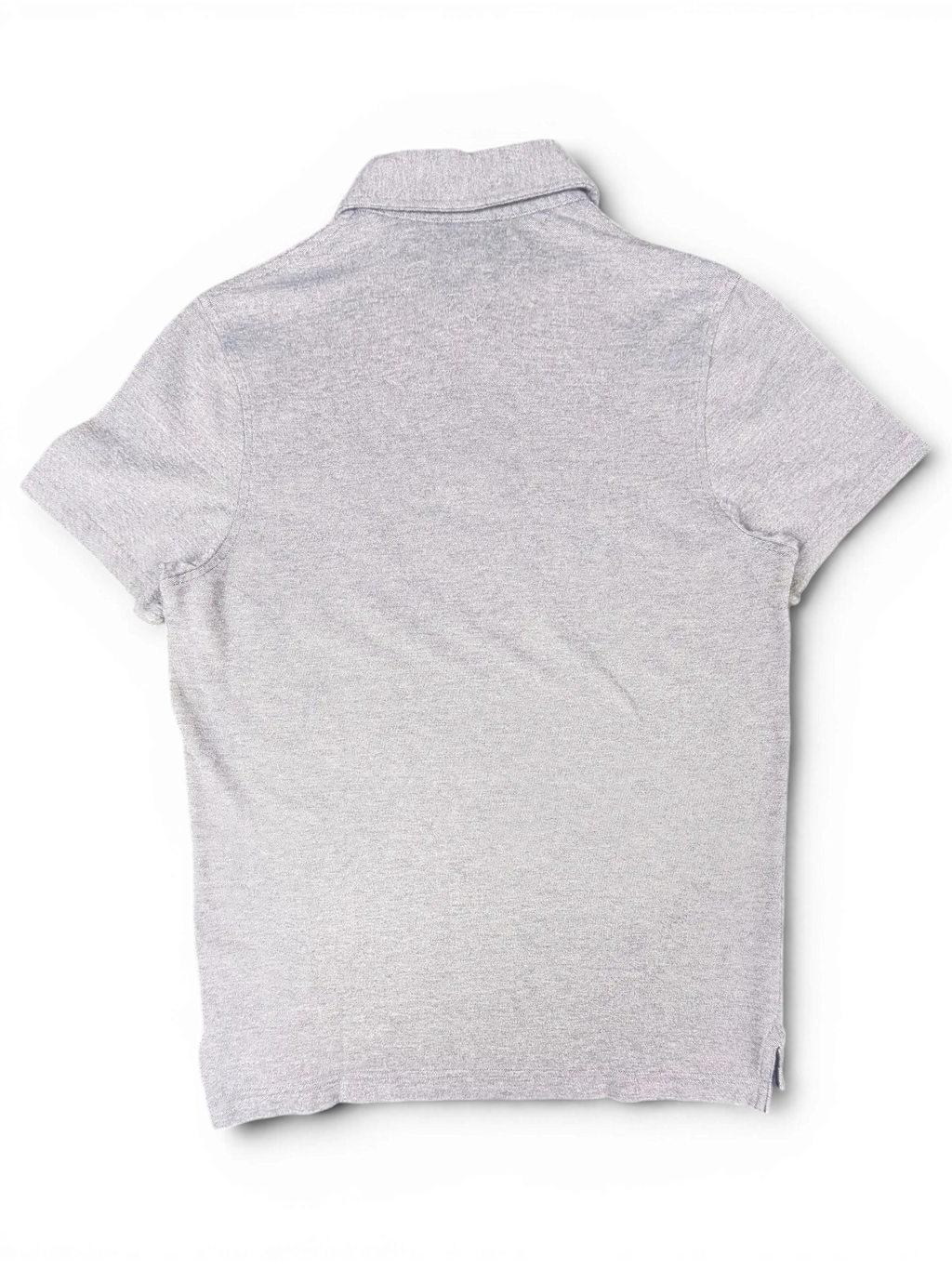 Back view of a JAKE & IPI pre-owned Tommy Hilfiger grey short-sleeve polo shirt with a classic collar.