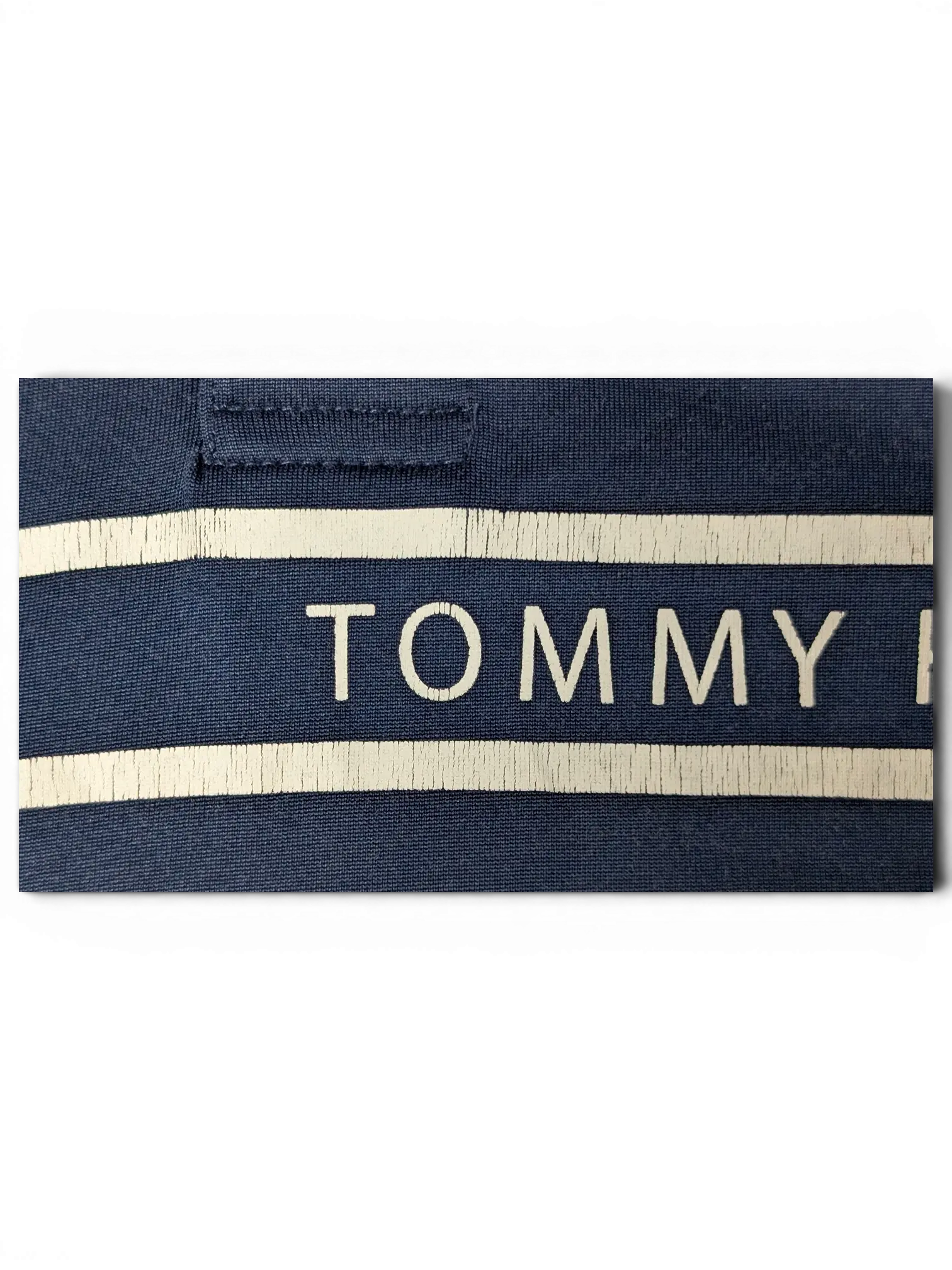 JAKE & IPI pre-owned navy Tommy Hilfiger polo shirt with white piping and logo detail