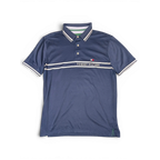 JAKE & IPI käytetty tummansininen Tommy Hilfiger -pikeepaita valkoisilla paspeleilla ja rinnan logotekstillä