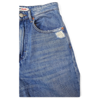JAKE & IPI Tommy Jeans blue denim jeans with classic five-pocket construction and distressed detail on the hip