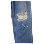 JAKE & IPI Tommy Jeans blue denim with distressed knee detail and classic five-pocket construction.