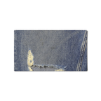 JAKE & IPI Tommy Jeans blue denim fabric with distressed frayed detail and classic stitching