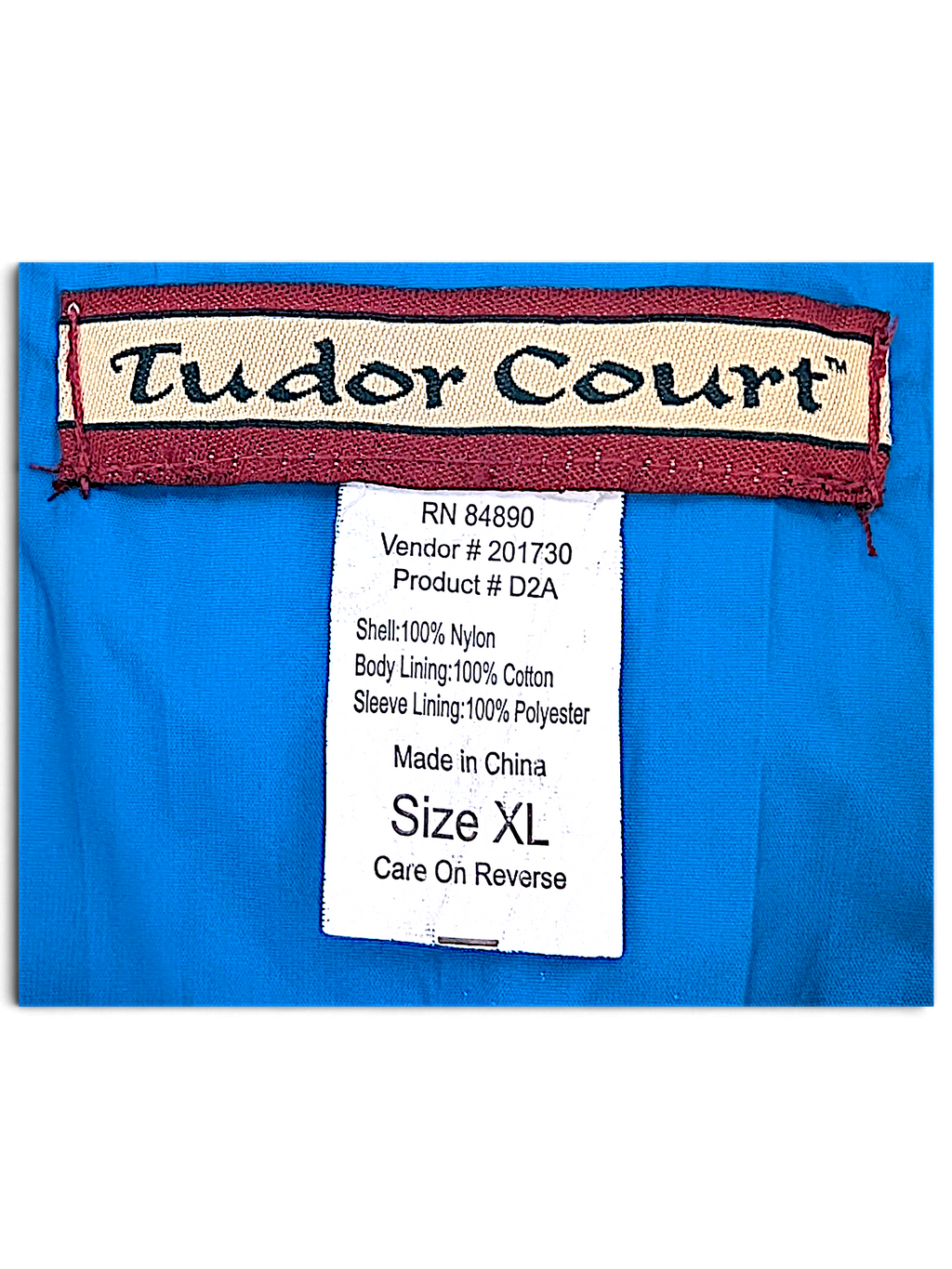 Tudor Court Blue Lightweight Jacket; Internal brand and size XL label.