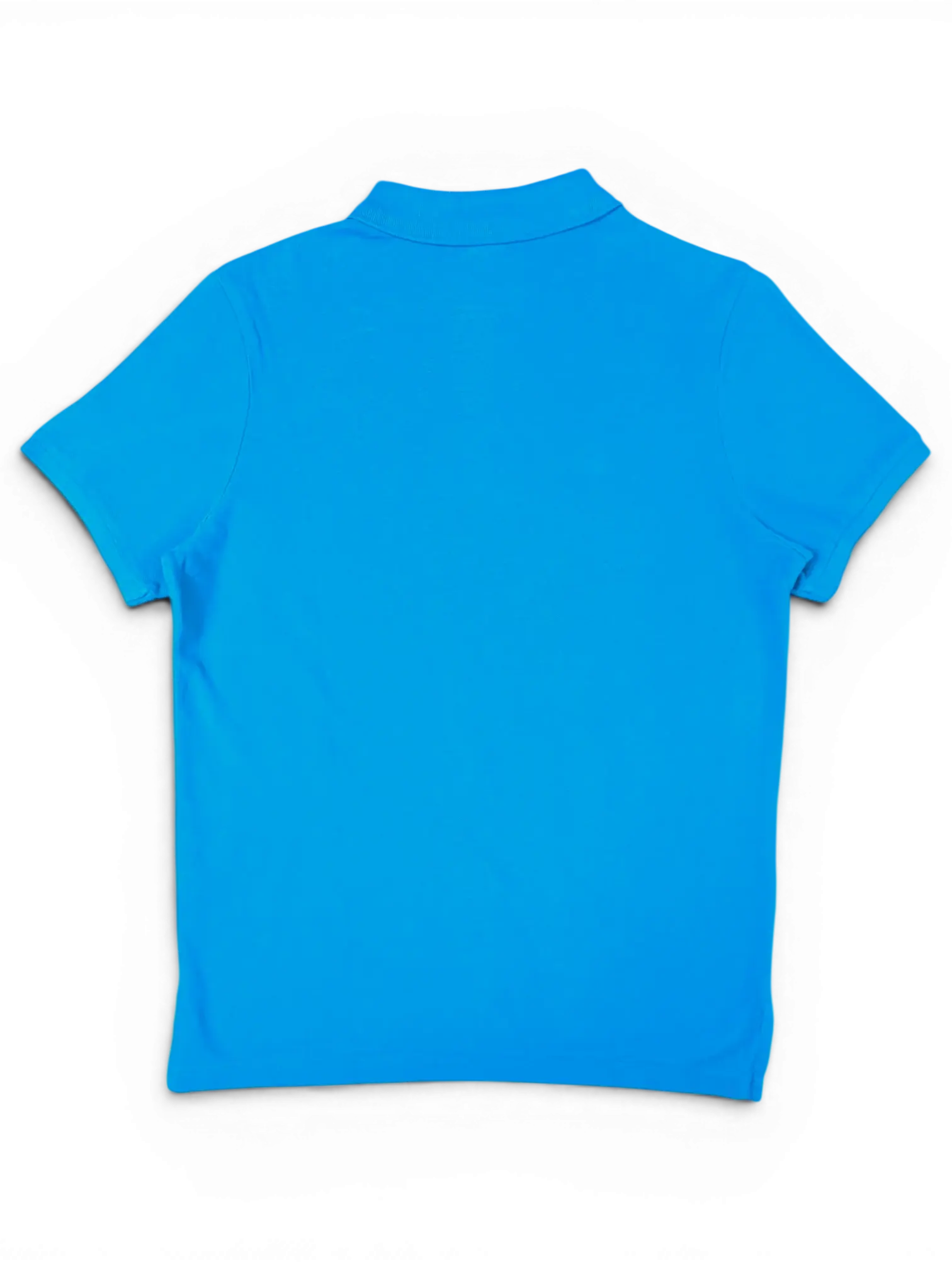 Back view of a turquoise JAKE & IPI pre-owned U.S. Polo Assn. polo shirt with a classic collar.