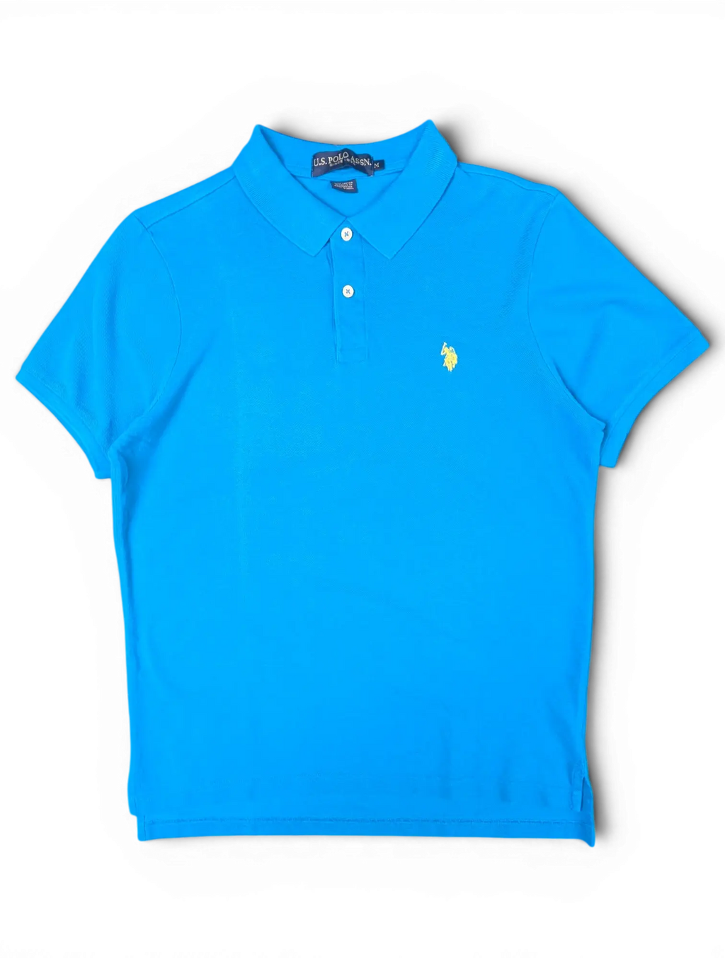 JAKE & IPI turquoise U.S. Polo Assn. short-sleeve polo shirt with contrasting yellow embroidered logo
