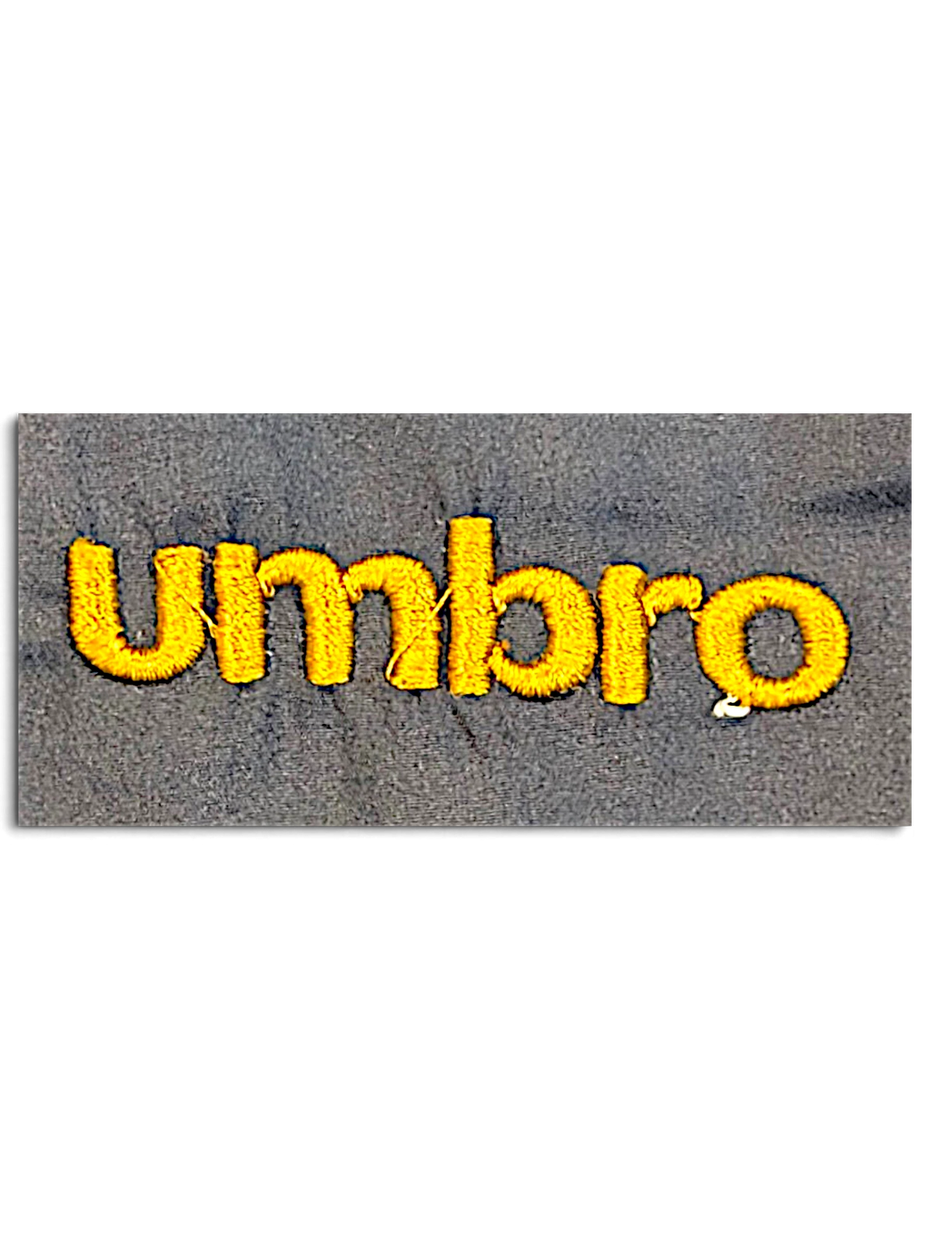JAKE & IPI Umbro navy track pants featuring a yellow embroidered logo detail