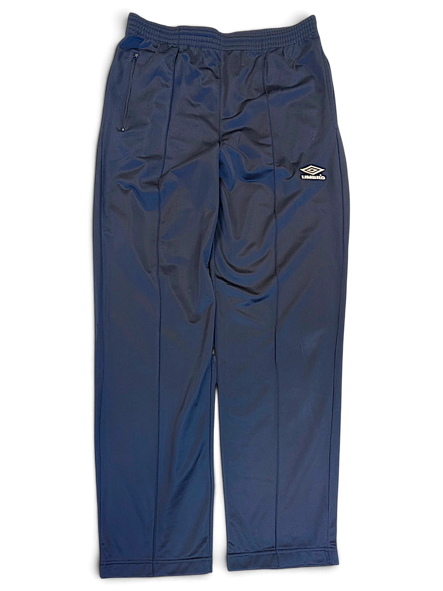 JAKE & IPI pre-owned navy Umbro track pants with an elasticated waist and embroidered logo detail.