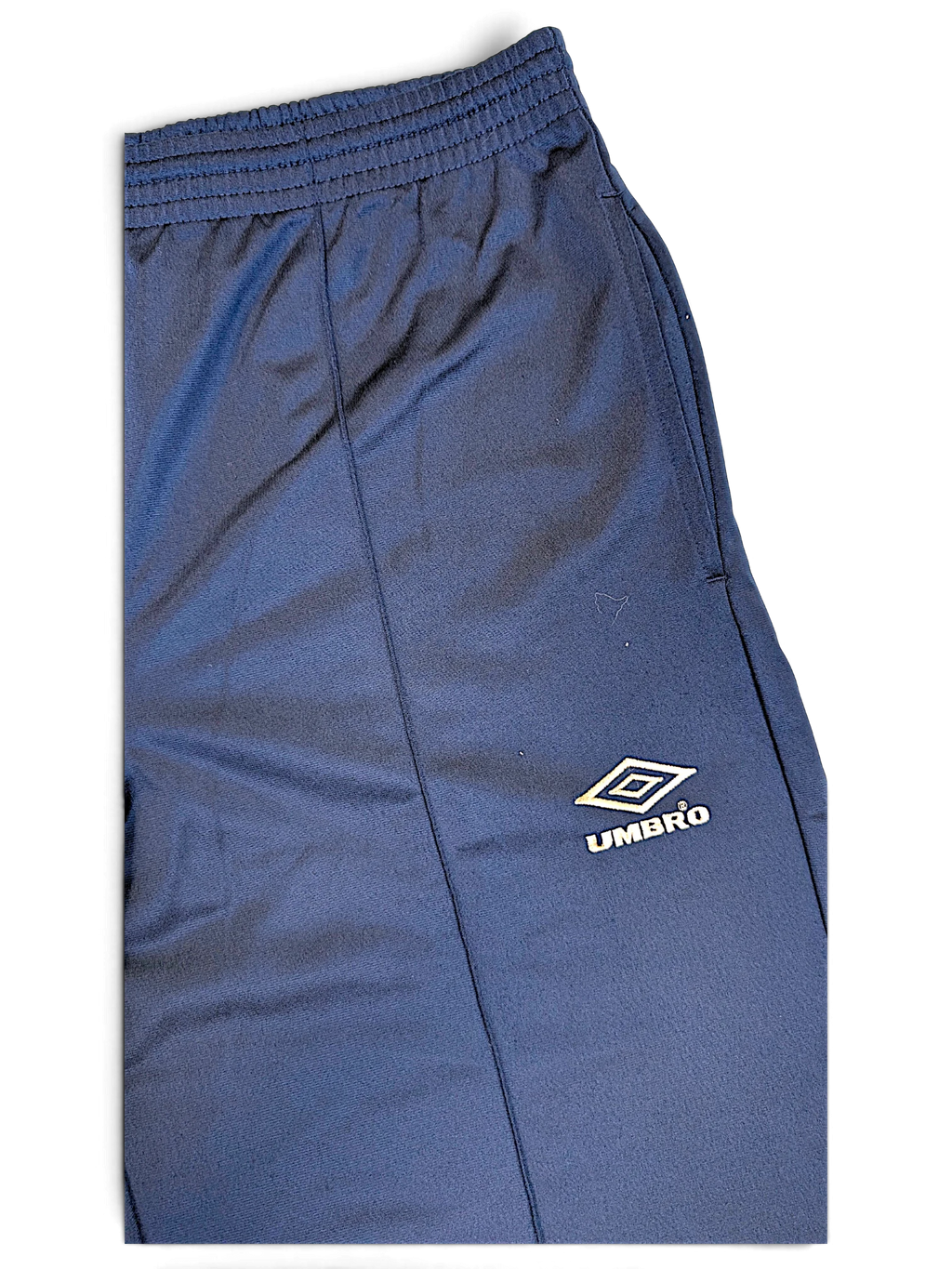 JAKE & IPI pre-owned navy Umbro track pants with an elasticated waistband and embroidered logo detail.