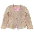 Made in Canada Beige Suede Jacket with Paint Marks – Size Unmarked – front view.