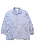 Blair Light Blue Floral Embroidered Longline Windbreaker – M; front view (image 1 of 7).