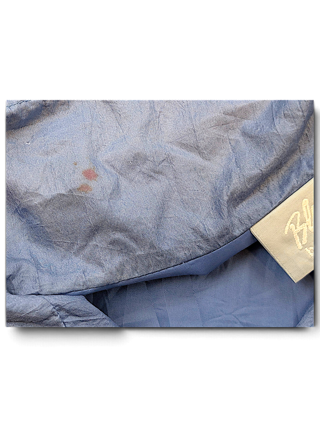 Blair Light Blue Floral Embroidered Longline Windbreaker – M; detail view showing fabric, construction, label or condition (image 4 of 7).