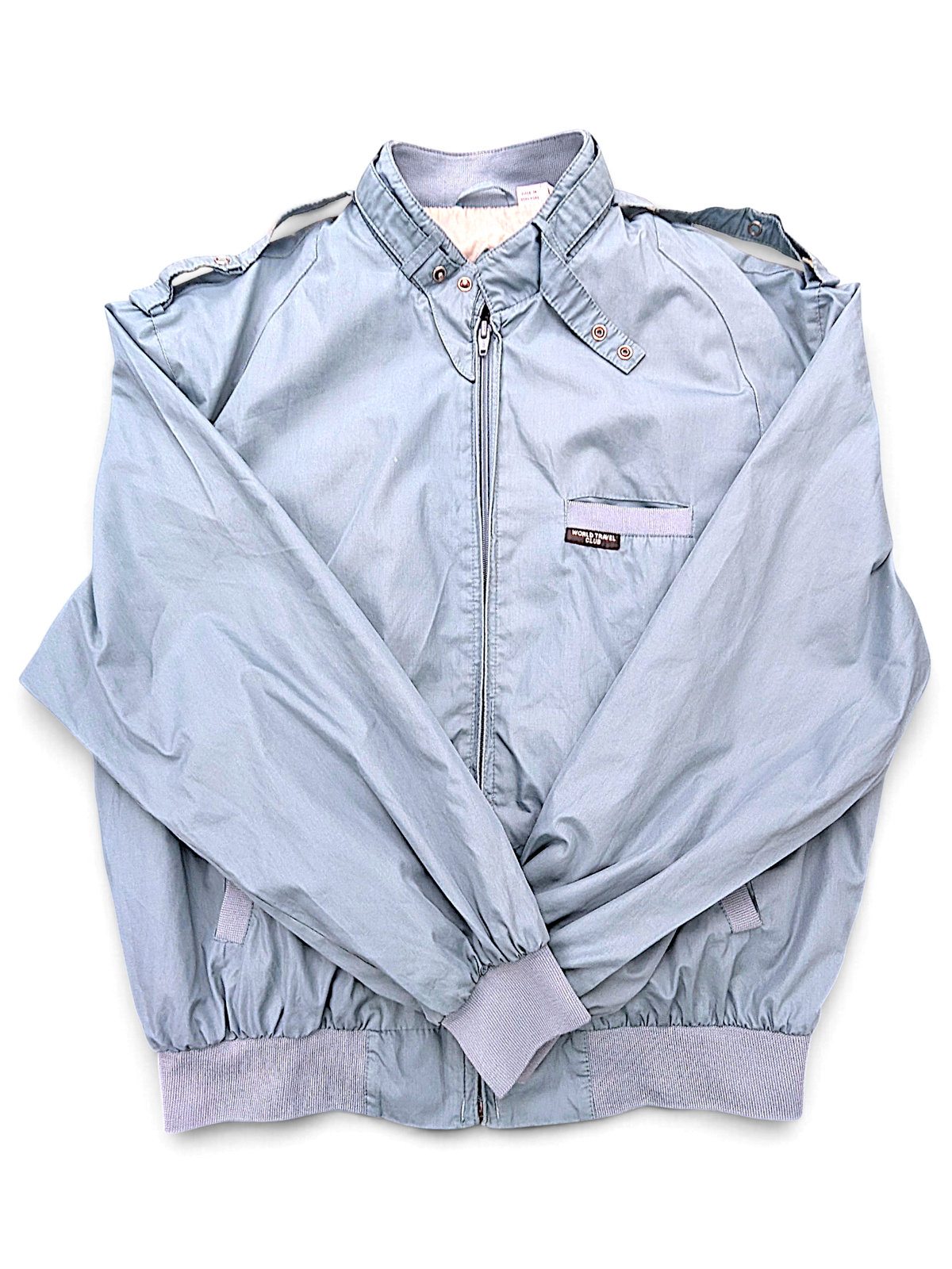 World Travel Club Light Blue Epaulette Jacket – L; front view (image 1 of 5).