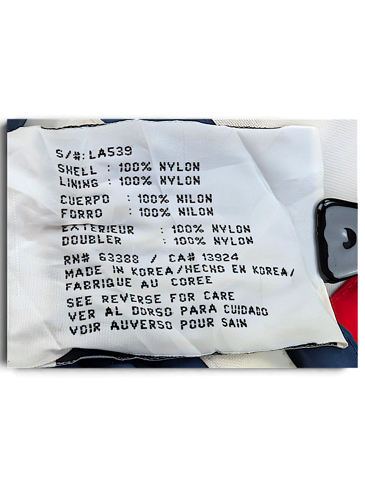 Logo Athletic 1998 Bowling's US Open Jacket; 100% nylon shell and lining label showing Made in Korea.