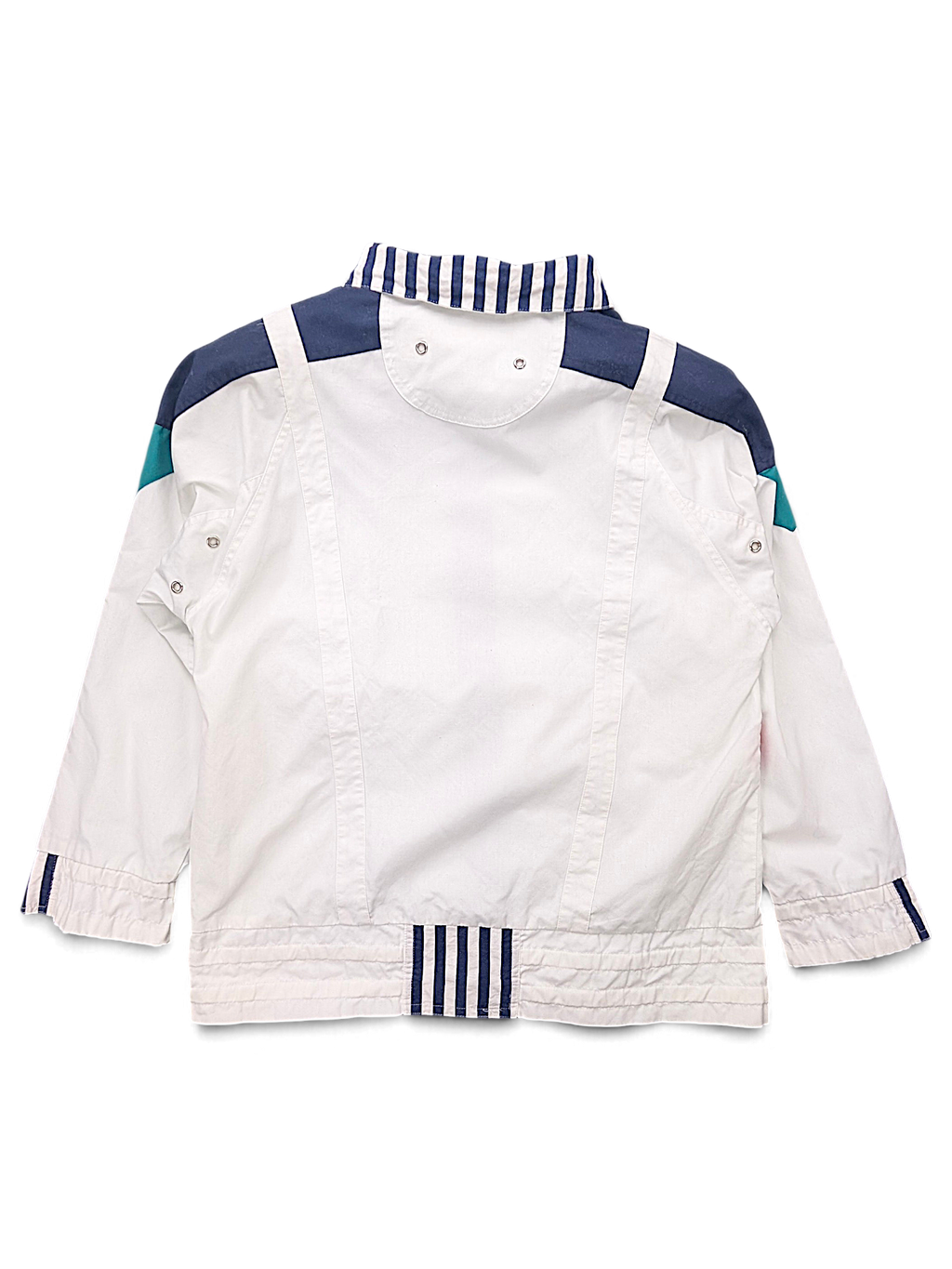 Lifestyles White Geometric Windbreaker – S; back view (image 2 of 5).