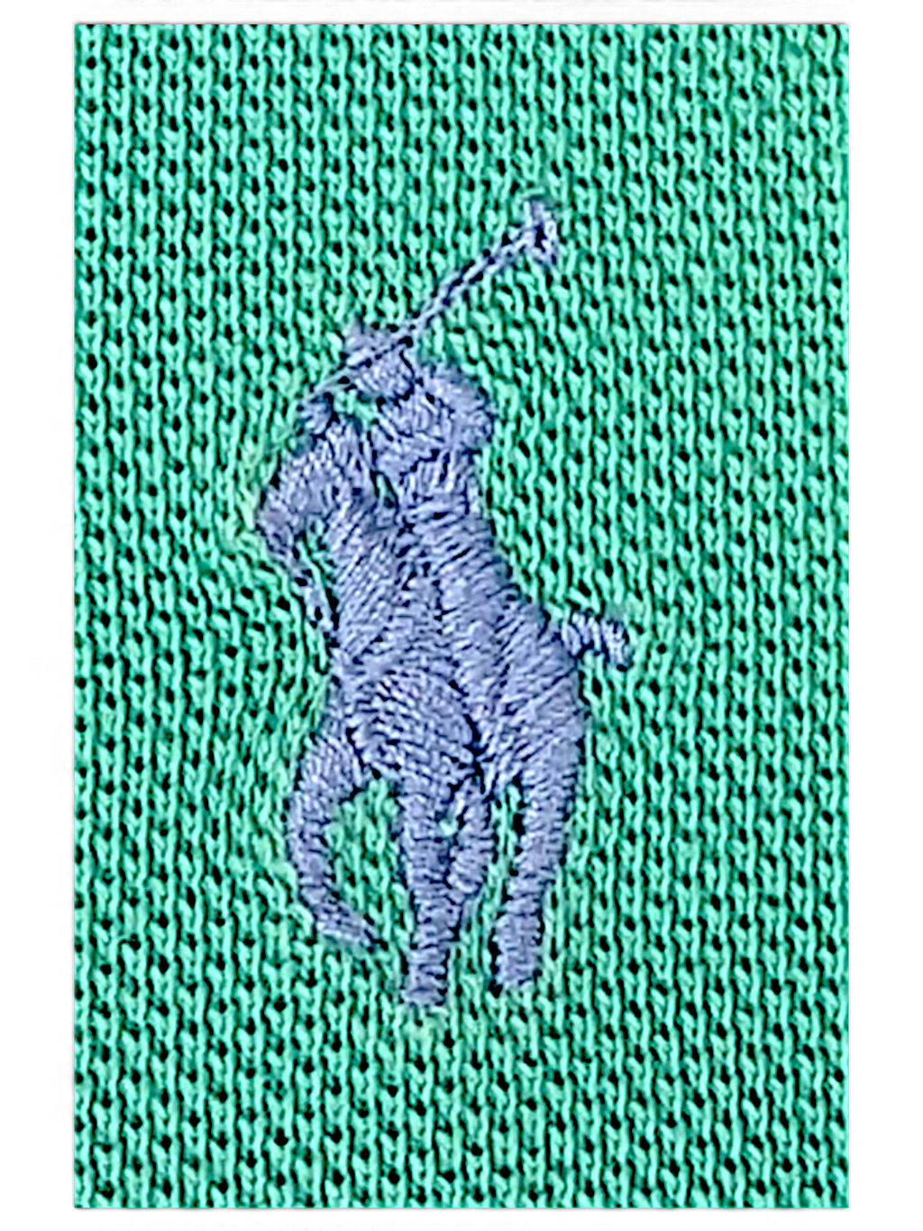 Polo Ralph Lauren embroidered pony logo on green cotton polo shirt