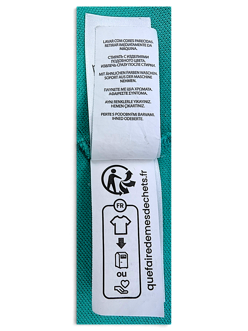 Polo Ralph Lauren green polo shirt care label