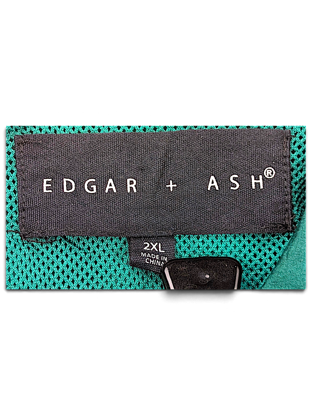 Edgar + Ash Green Colourblock Coach Jacket; Polyester mesh lining and size label.