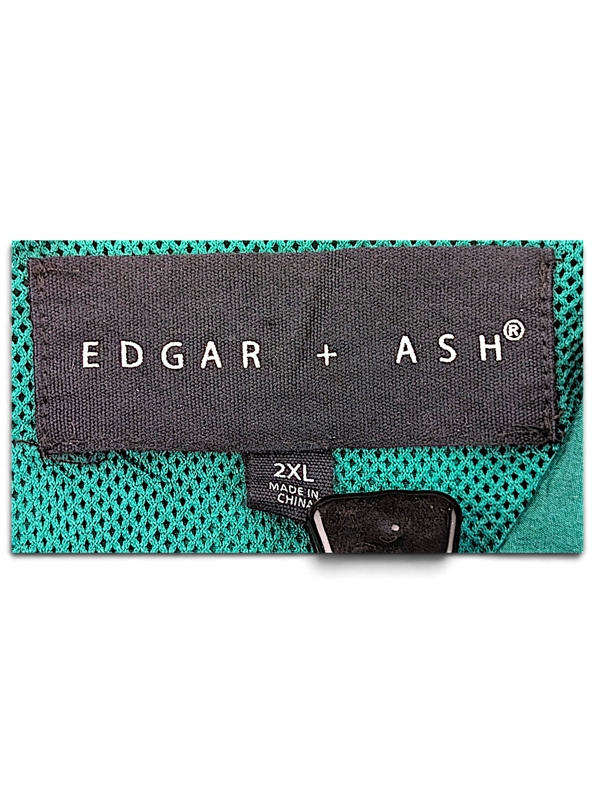 Edgar + Ash Green Colourblock Coach Jacket; Polyester mesh lining and size label.