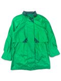 Cabin Creek Petite Green Drawcord Jacket; Front view with contrast collar and waist drawcord.