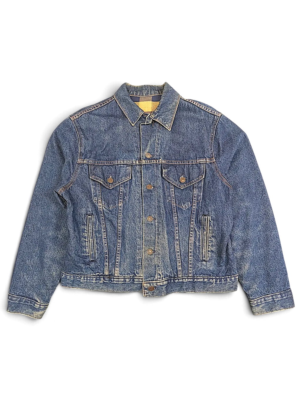 JAKE & IPI vintage 70s 80s Levi's blue denim jacket with button-up front and classic collar