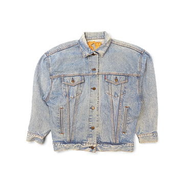 JAKE & IPI vintage vaalea farkkutakki, nappikiinnitys, kaksi rintataskua ja kulunut Levi's-merkkilappu