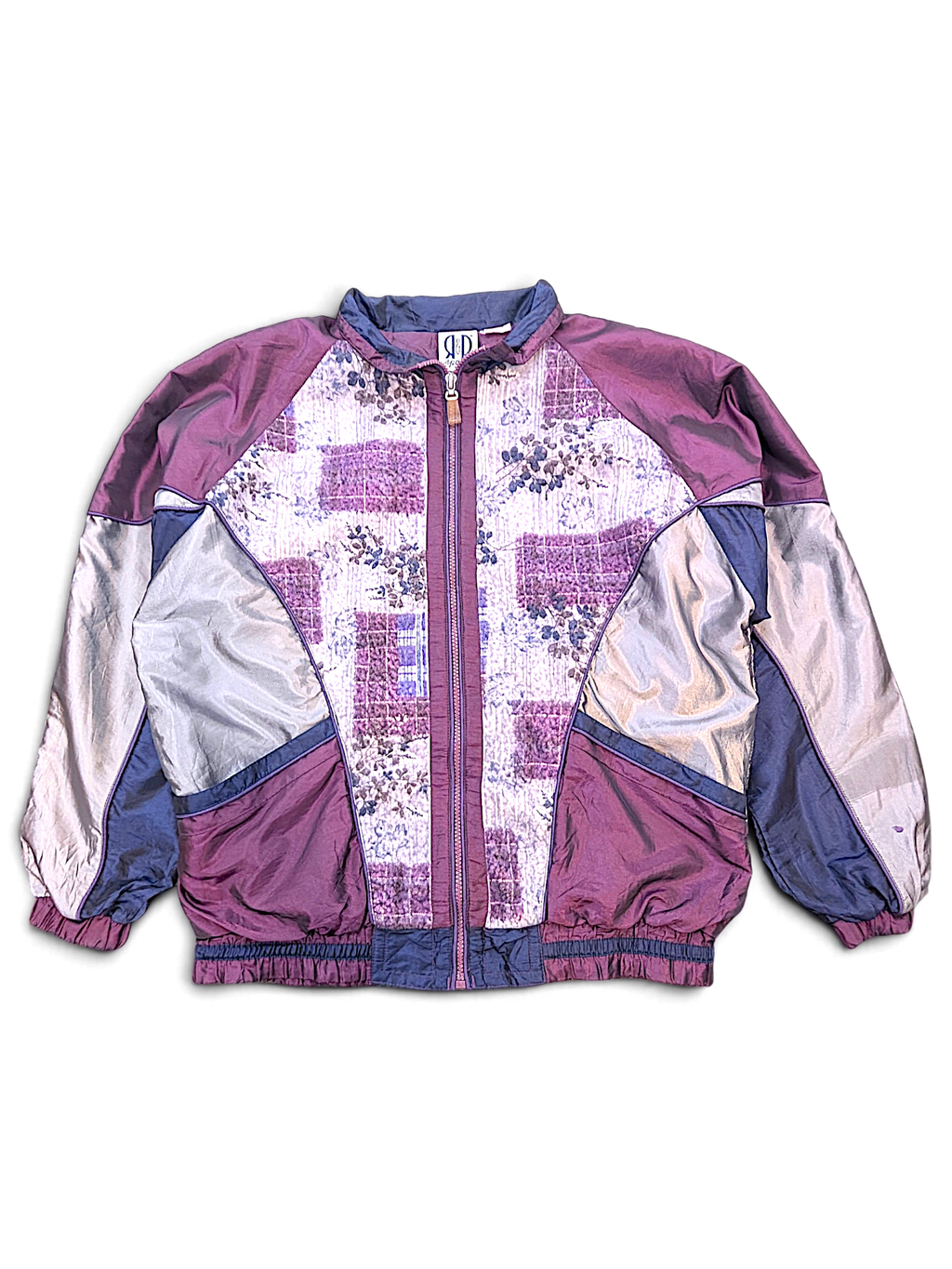 R&R Sport Purple Colourblock Windbreaker; front view (image 1 of 6).