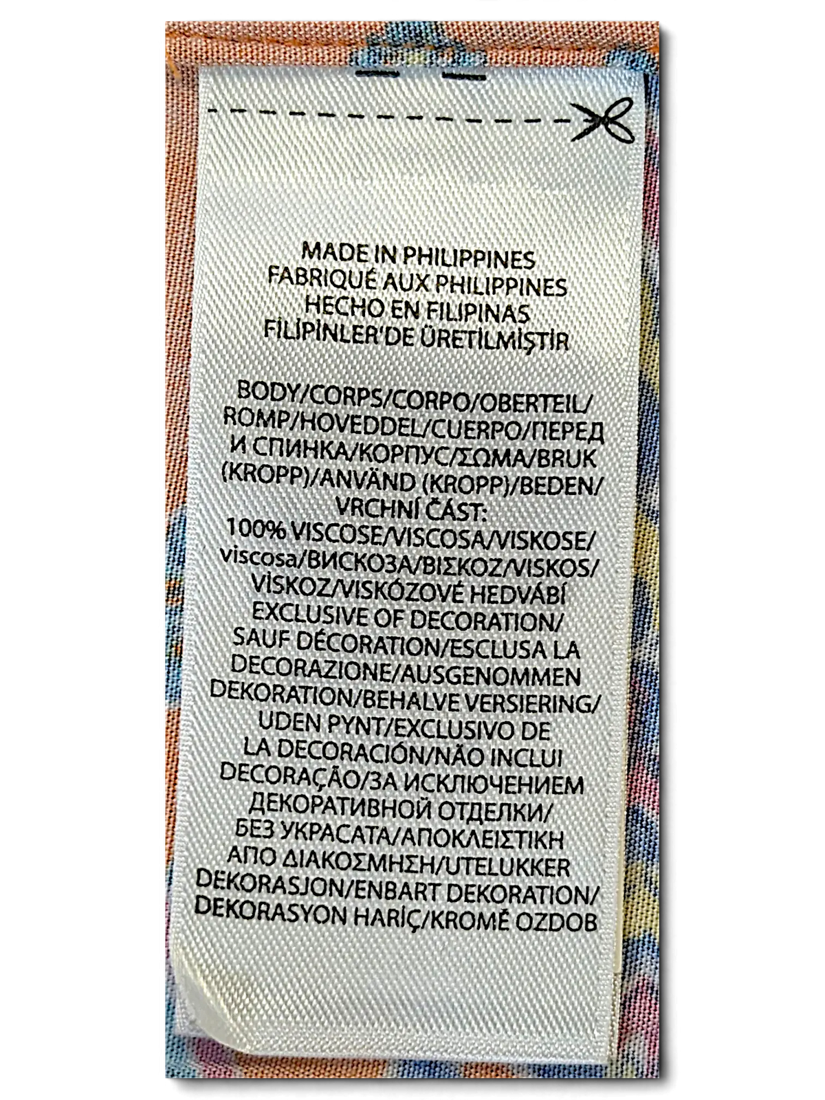 JAKE & IPI IBE Polo Multicolor Shirt 100% viscose fabric care label with multilingual instructions