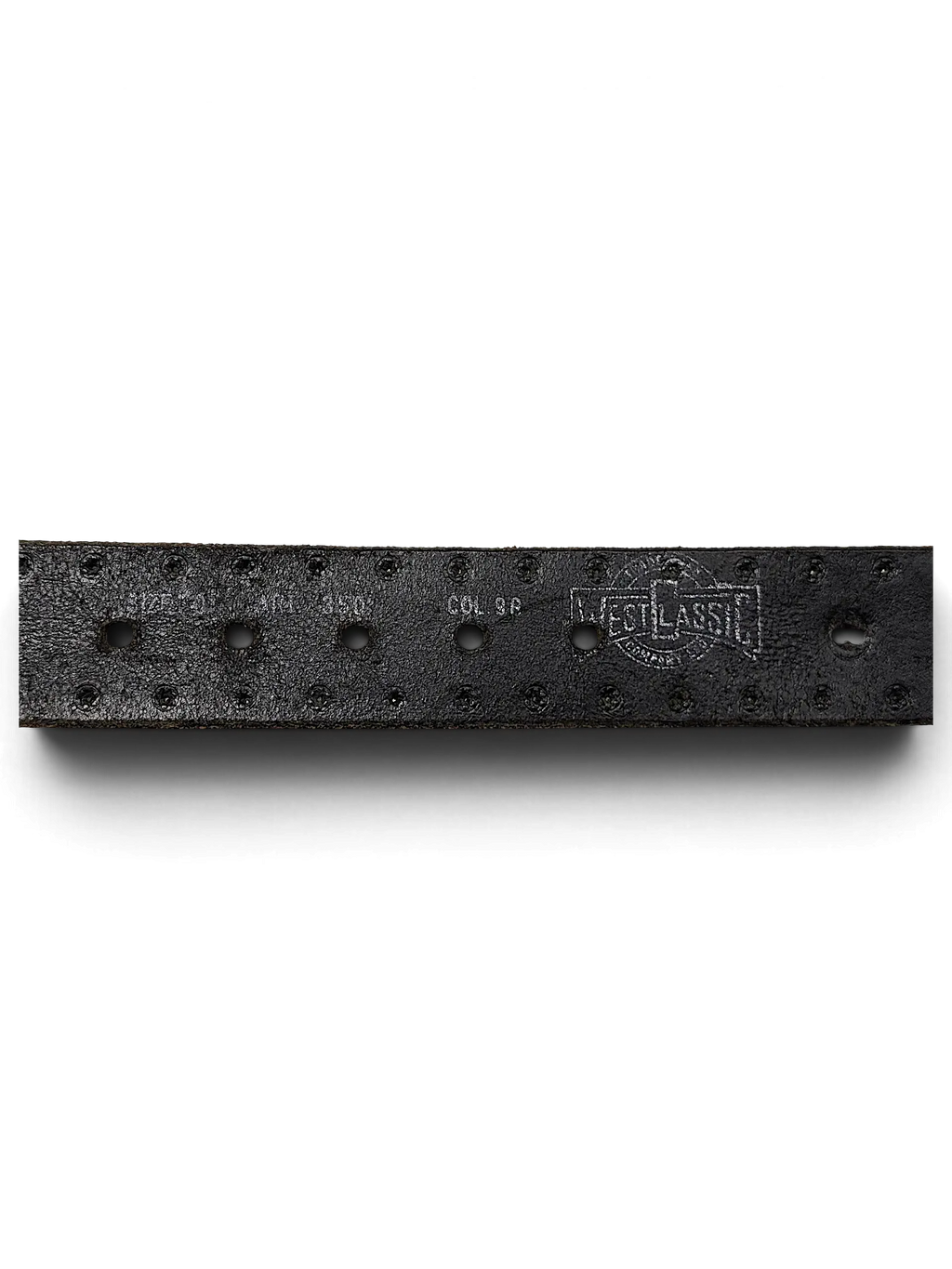 JAKE & IPI West Classic brown leather belt featuring decorative metal studs and stamped branding on the inner strap.