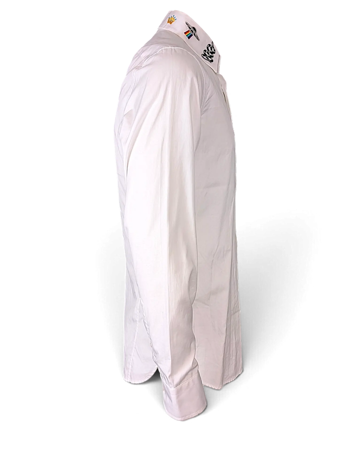 gucci dress shirts for men White Embroidered-Collar Cotton Shirt Signature Blush Bling Wedding color:32 Classics such as elegant teal blue